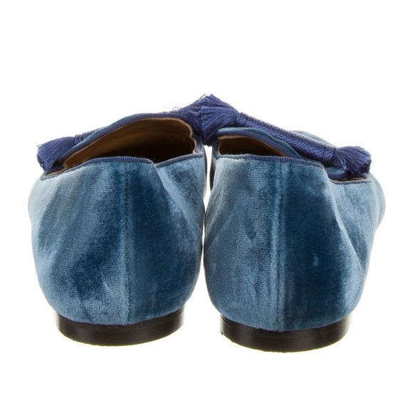 Aquazurra velvet blue tassel loafers - Picture 4 of 5